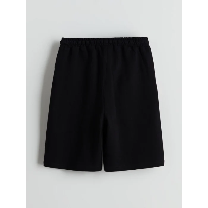 LCW Kids Siyah Beli Lastikli Erkek Çocuk Şort