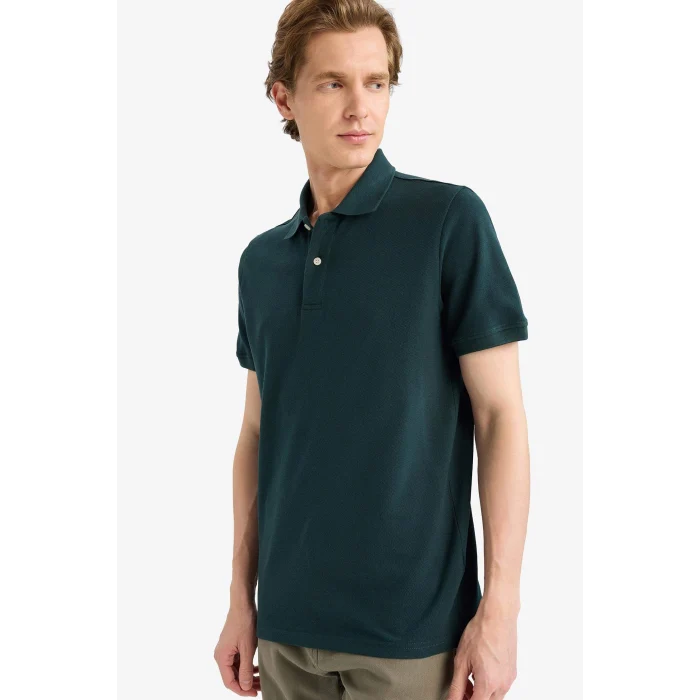 Defacto E9504AXGN465 Yeşil %100 Pamuk Polo Tişört