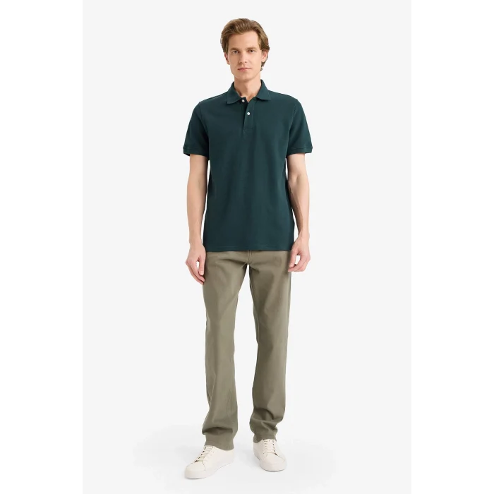 Defacto E9504AXGN465 Yeşil %100 Pamuk Polo Tişört