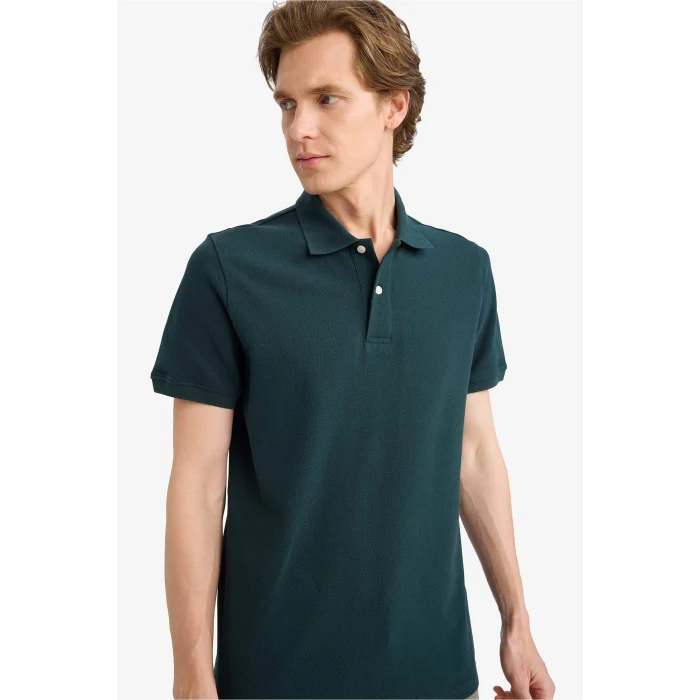 Defacto E9504AXGN465 Yeşil %100 Pamuk Polo Tişört