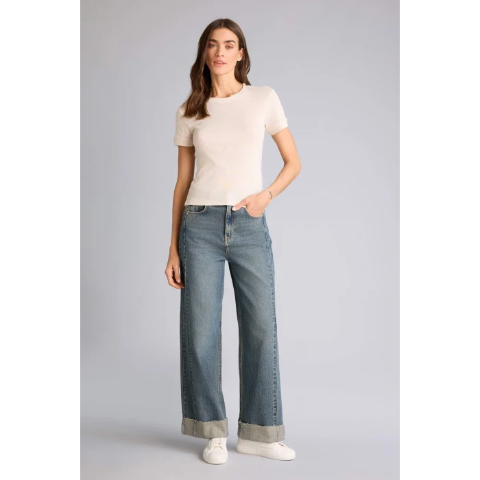 Defacto H1354AXBG159 Bej Slım Fıt Basıc Ribana Tişört