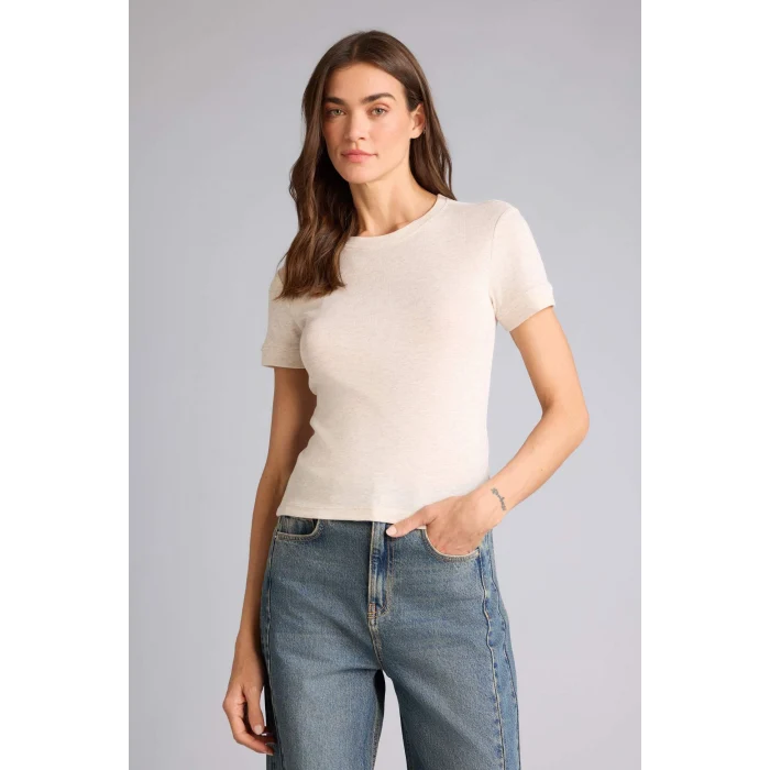 Defacto H1354AXBG159 Bej Slım Fıt Basıc Ribana Tişört