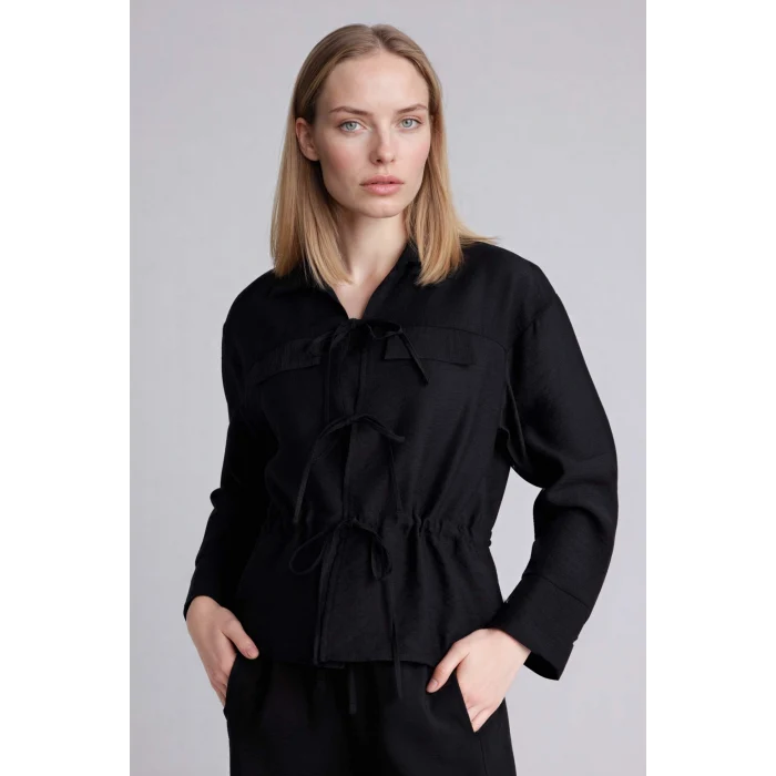 Defacto G8263AXBK81 Siyah Regular Fıt Uzun Kollu Gömlek