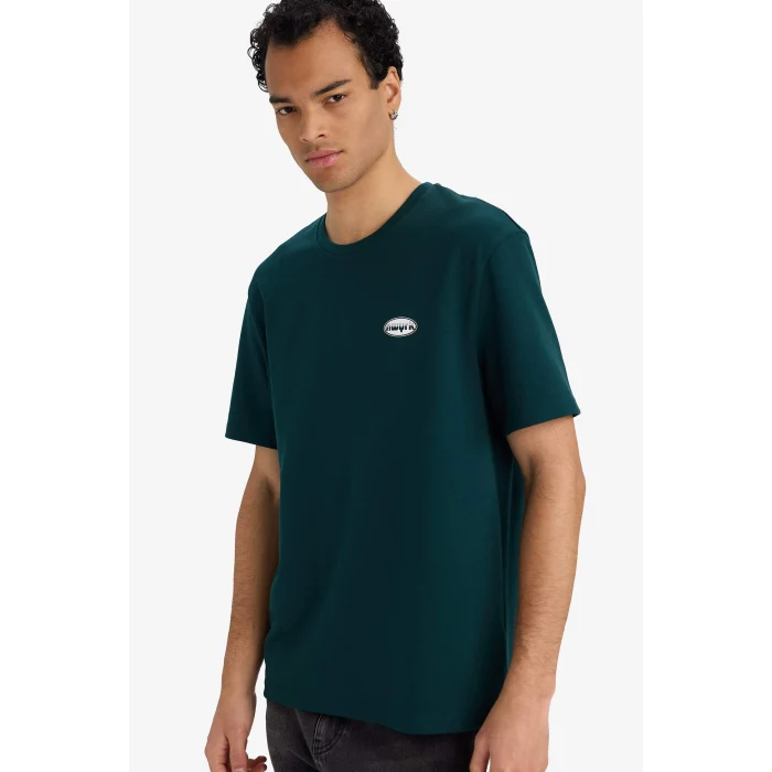 Defacto F8123AXGN465 Yeşil Nefes Alabilen Baskılı Tişört