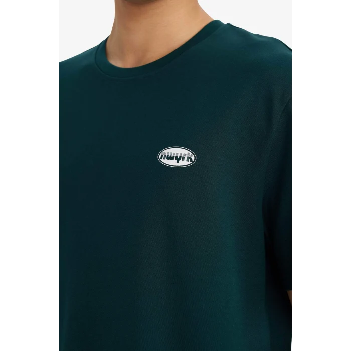 Defacto F8123AXGN465 Yeşil Nefes Alabilen Baskılı Tişört