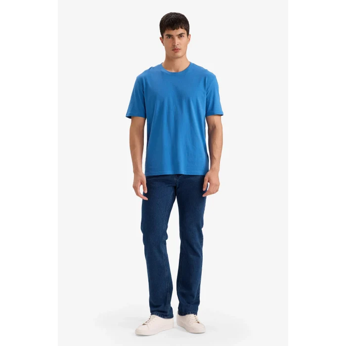 Defacto V7699AZBE410 Mavi %100 Pamuk Basic Tişört