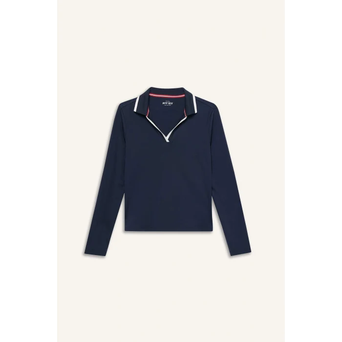 Defacto F9483AXNV146 Lacivert Standart Fıt Polo Yaka Sporcu Tişört
