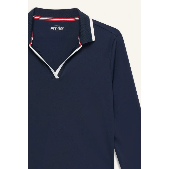 Defacto F9483AXNV146 Lacivert Standart Fıt Polo Yaka Sporcu Tişört
