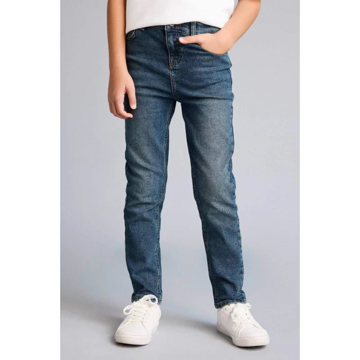 Defacto F8437A8NM29 Yeşil Slım Fıt Düz Paça Jean Pantolon Erkek Çocuk