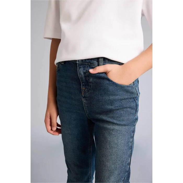 Defacto F8437A8NM29 Yeşil Slım Fıt Düz Paça Jean Pantolon Erkek Çocuk