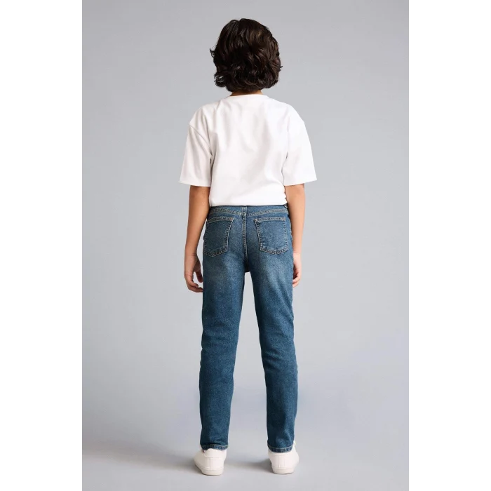 Defacto F8437A8NM29 Yeşil Slım Fıt Düz Paça Jean Pantolon Erkek Çocuk