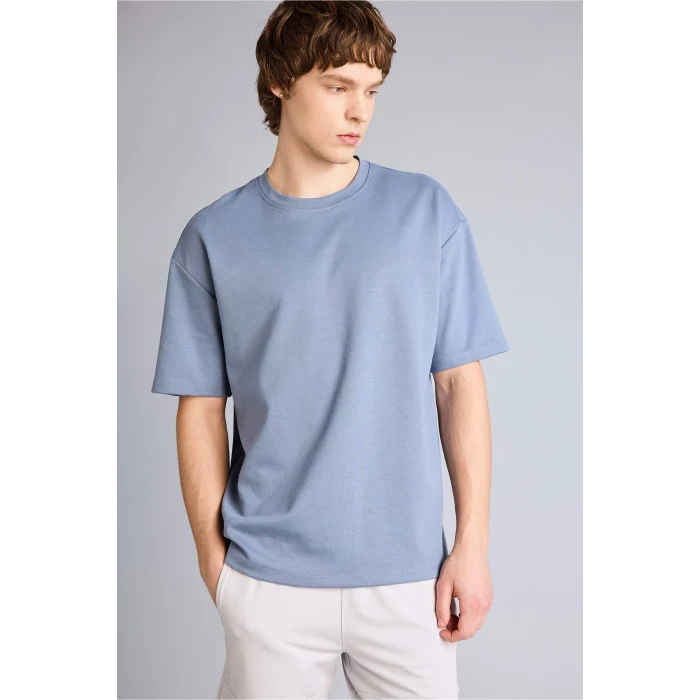 Defacto X3926AZGR171 Gri Nefes Alabilen Oversize Tişört