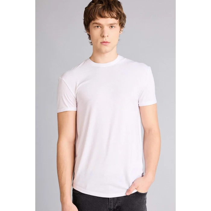 Defacto N2104AZWT34 Beyaz Long Muscle Fit Tişört