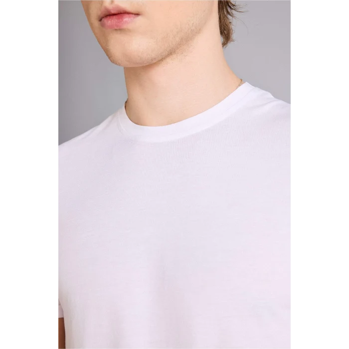 Defacto N2104AZWT34 Beyaz Long Muscle Fit Tişört