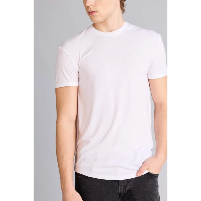 Defacto N2104AZWT34 Beyaz Long Muscle Fit Tişört
