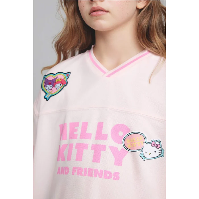 Defacto G8195A8PN344 Pembe Hello Kitty  Oversıze Tişört Kız Çocuk
