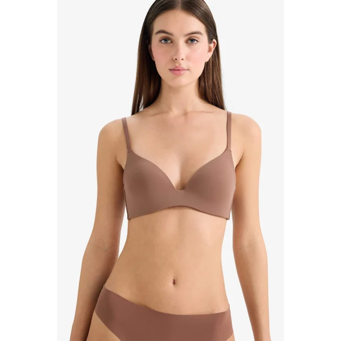 Defacto D2714AXBN307 Kahve Kaplı Pedli Balensiz Tişört Bra