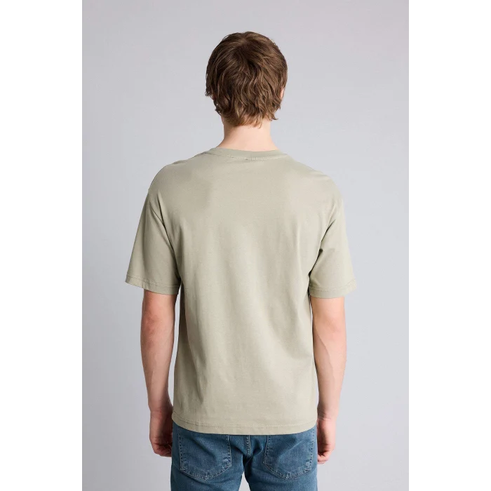 Defacto F8177AXKH404 Haki One Pıece Boxy Fıt Baskılı Tişört