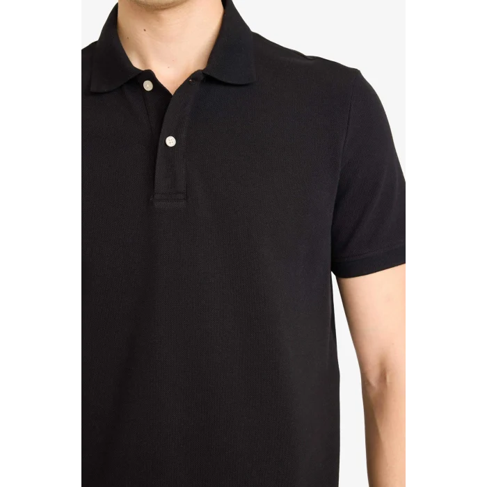 Defacto E9504AXBK81 Siyah %100 Pamuk Polo Tişört