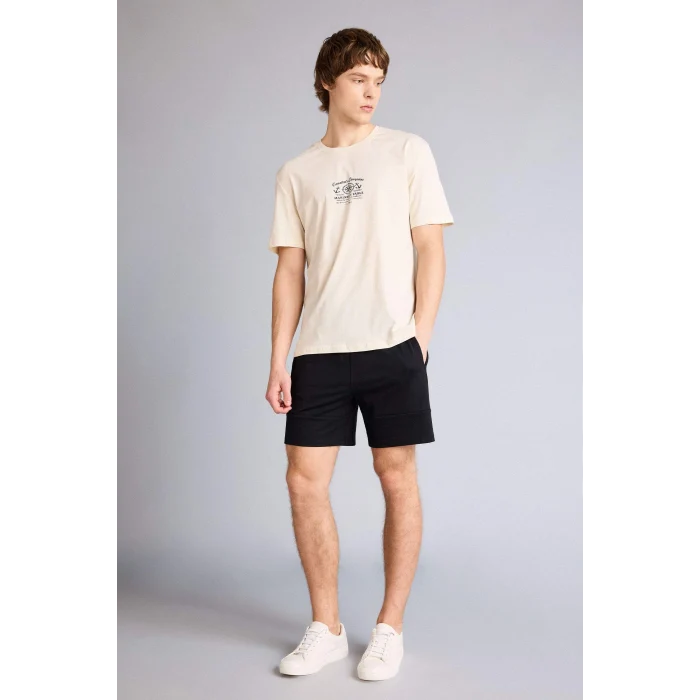 Defacto G3223AXBG766 Bej Baskılı Kısa Kollu Tişört