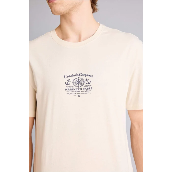 Defacto G3223AXBG766 Bej Baskılı Kısa Kollu Tişört