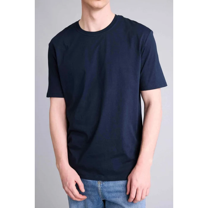 Defacto V7699AZNV64 Lacivert %100 Pamuk Basic Tişört
