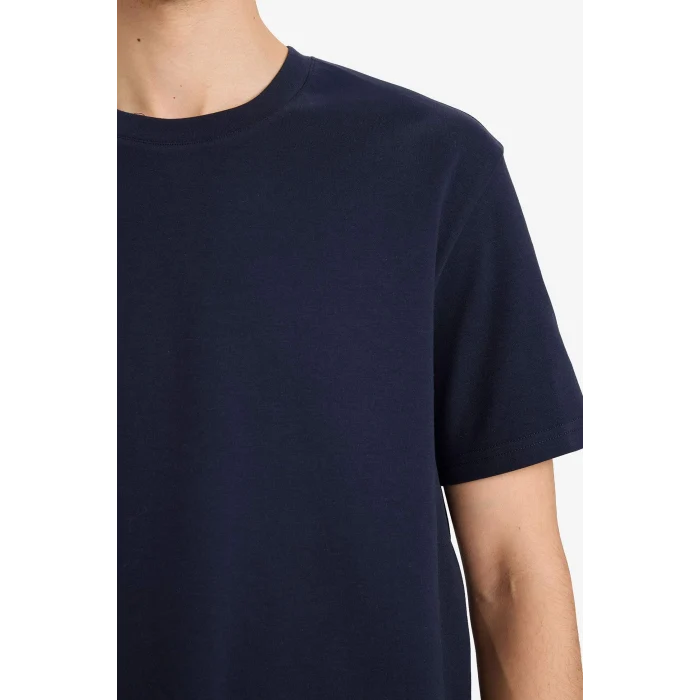 Defacto E7961AXNV82 Lacivert %100 Pamuk Basic Tişört
