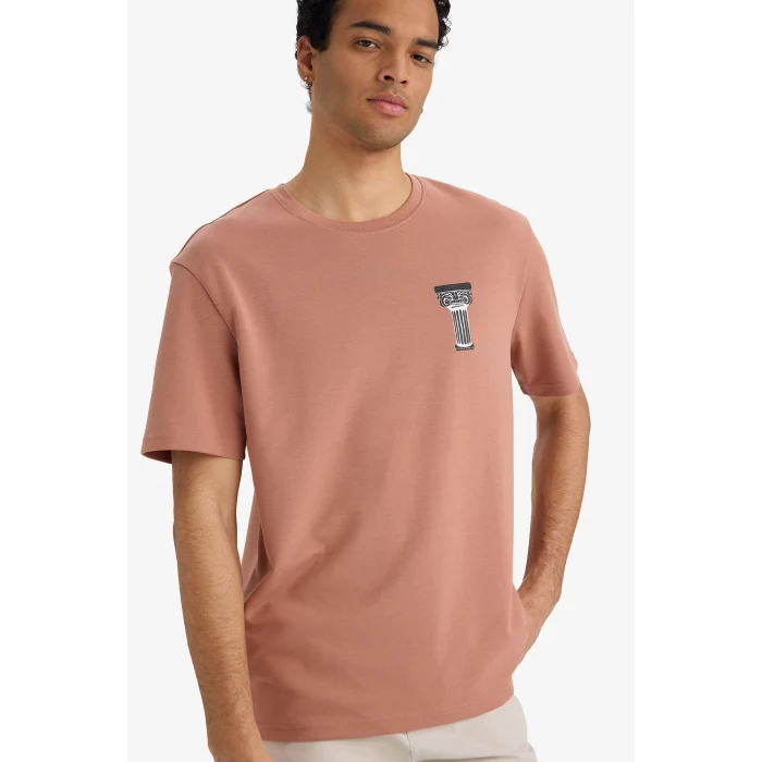 Defacto F9682AXBR496 Bordo Nefes Alabilen Baskılı Tişört