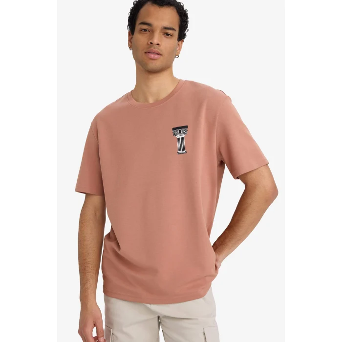 Defacto F9682AXBR496 Bordo Nefes Alabilen Baskılı Tişört