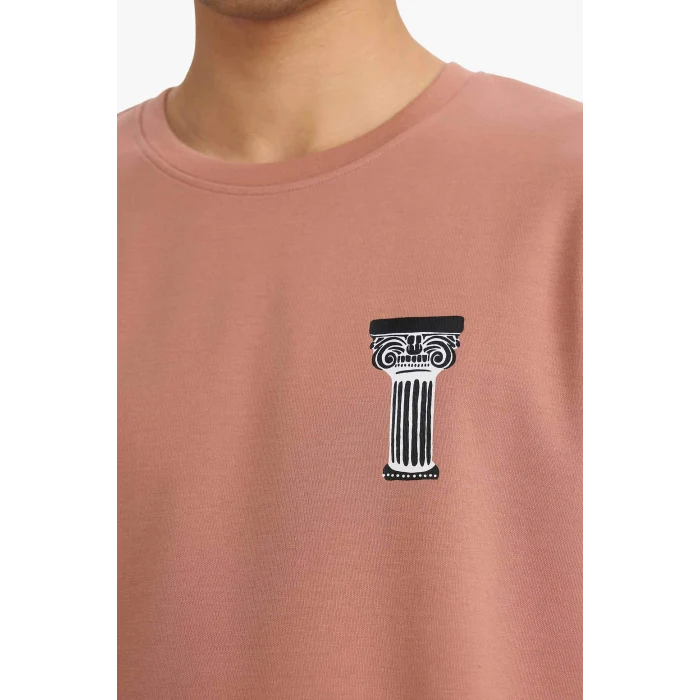 Defacto F9682AXBR496 Bordo Nefes Alabilen Baskılı Tişört