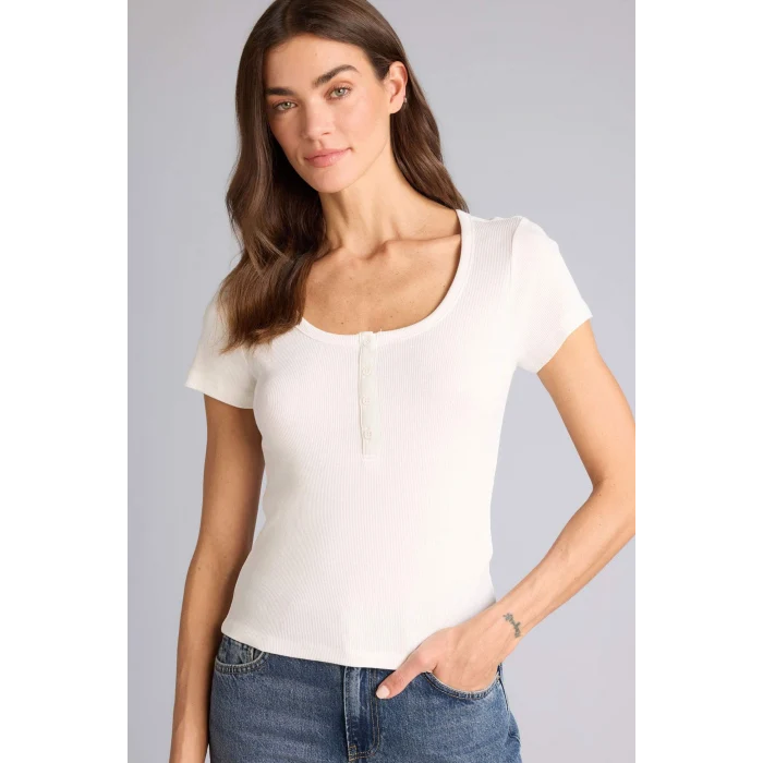 Defacto H2034AXER105 Ekru Regular Fıt Basıc Fitilli Kaşkorse Tişört