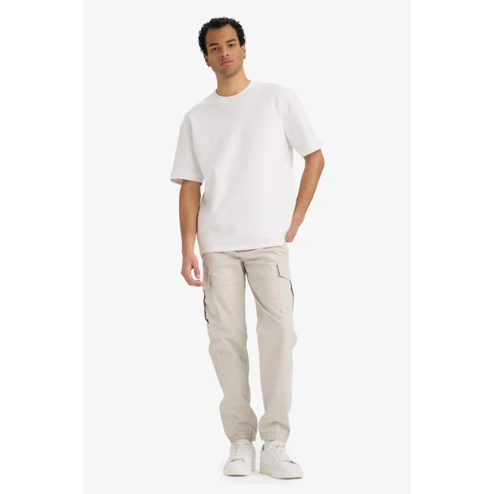 Defacto C9163AXBG766 Bej Regular Jogger Kargo Cepli Gabardin Pantolon