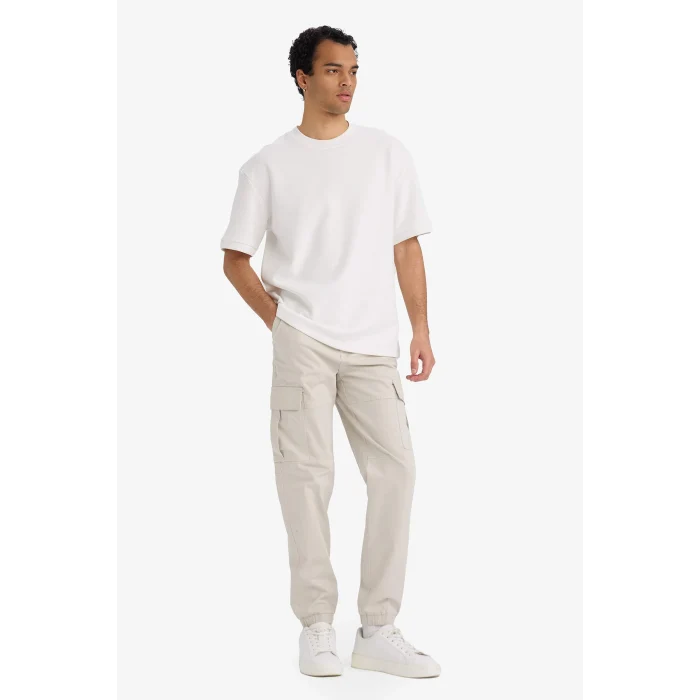 Defacto C9163AXBG766 Bej Regular Jogger Kargo Cepli Gabardin Pantolon