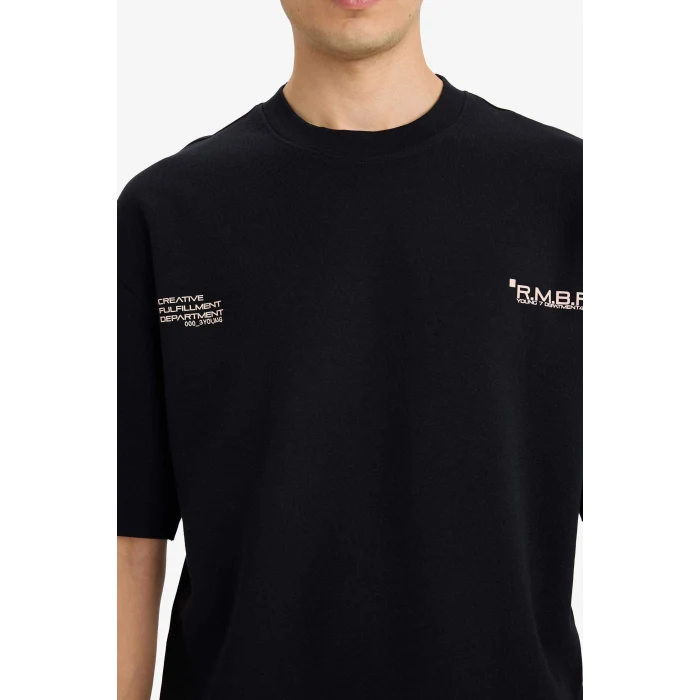 Defacto F8148AXBK81 Siyah Nefes Alabilen Loose Fit Baskılı Tişört