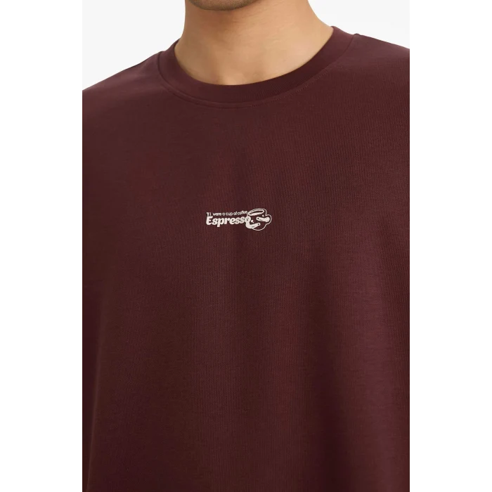 Defacto F9686AXBN496 Kahve Nefes Alabilen Boxy Fit Tişört