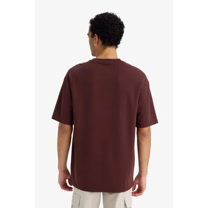 Defacto F9686AXBN496 Kahve Nefes Alabilen Boxy Fit Tişört