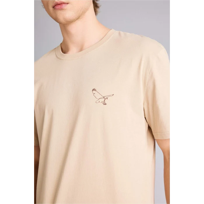 Defacto G3209AXBG123 Bej Baskılı Kısa Kollu Tişört