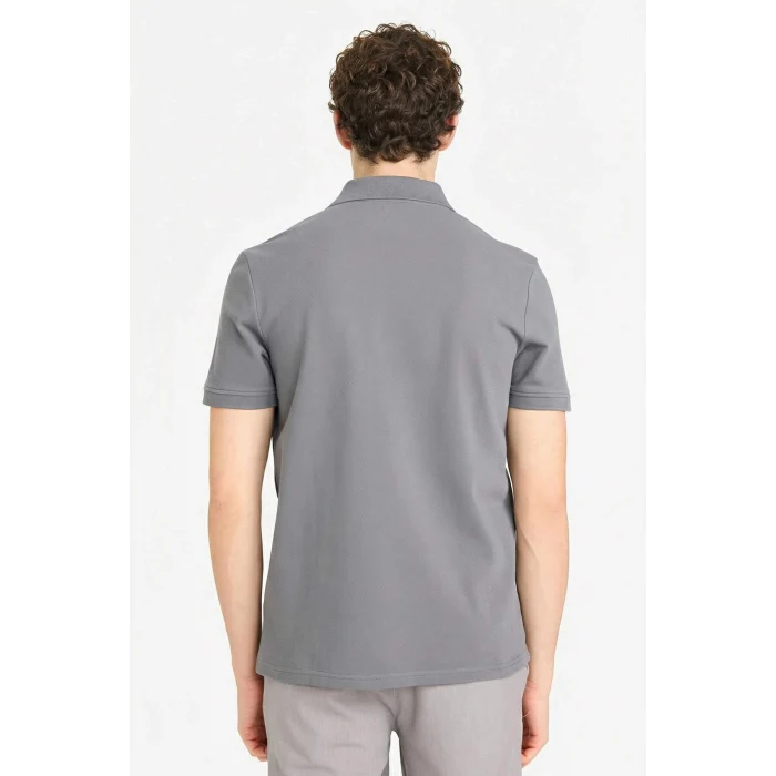 Defacto E9504AXGR206 Gri %100 Pamuk Polo Tişört