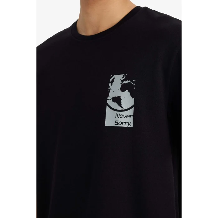 Defacto F8122AXBK81 Siyah Nefes Alabilen Baskılı Tişört