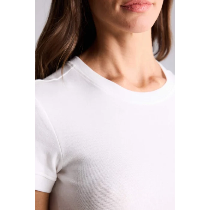 Defacto H1354AXER105 Ekru Slım Fıt Basıc Ribana Tişört