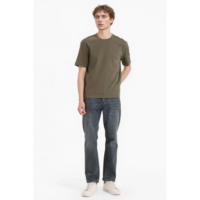 Defacto E7961AXKH361 Haki %100 Pamuk Basic Tişört