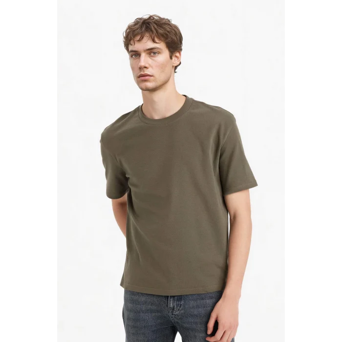Defacto E7961AXKH361 Haki %100 Pamuk Basic Tişört