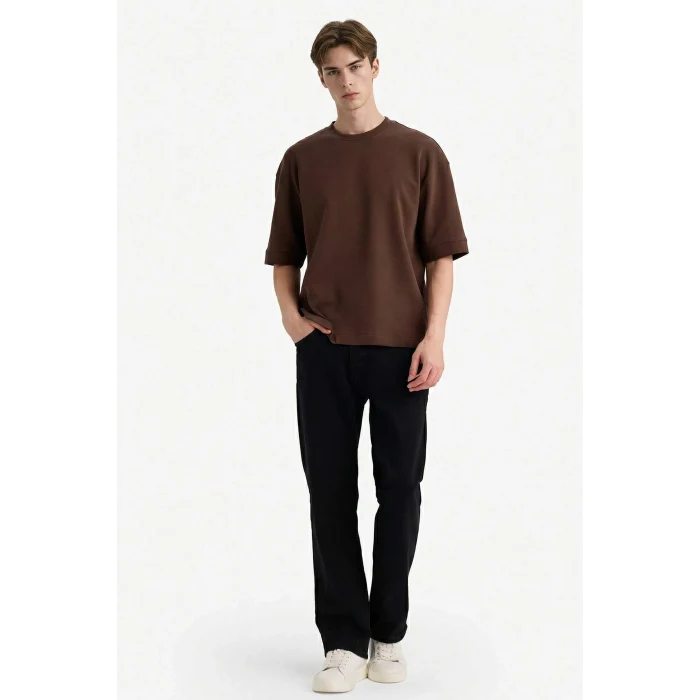 Defacto B4844AXBN151 Kahve Nefes Alabilen Kumaş Tişört