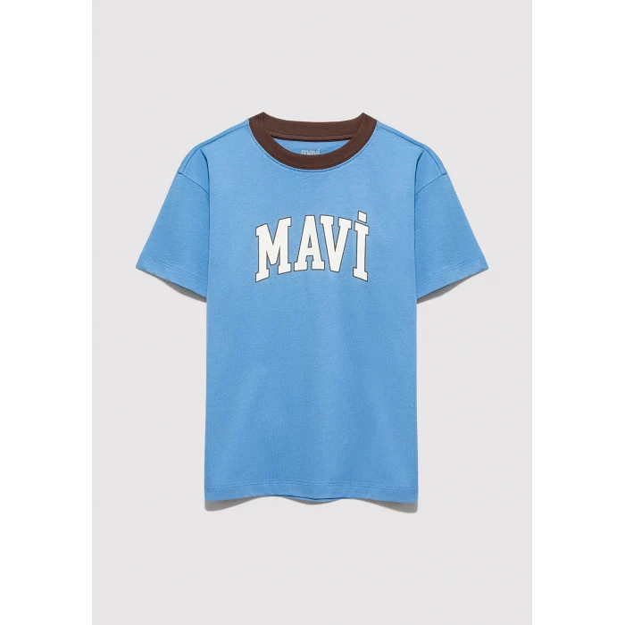 Mavi 6610417-70724 Mavi Logo Baskılı Mavi Tişört