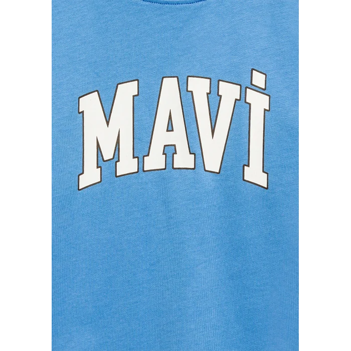 Mavi 6610417-70724 Mavi Logo Baskılı Mavi Tişört