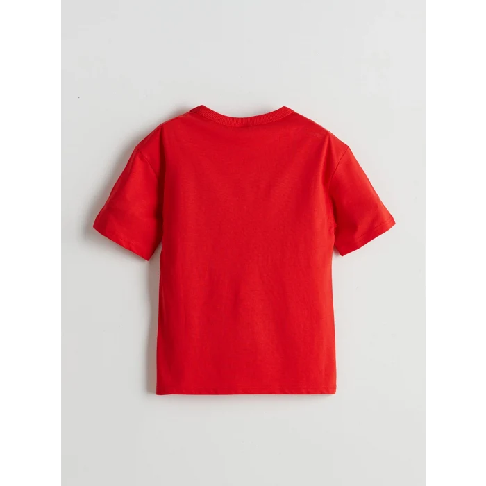 LCW Kids Turuncu Bisiklet Yaka Erkek Çocuk Tişört