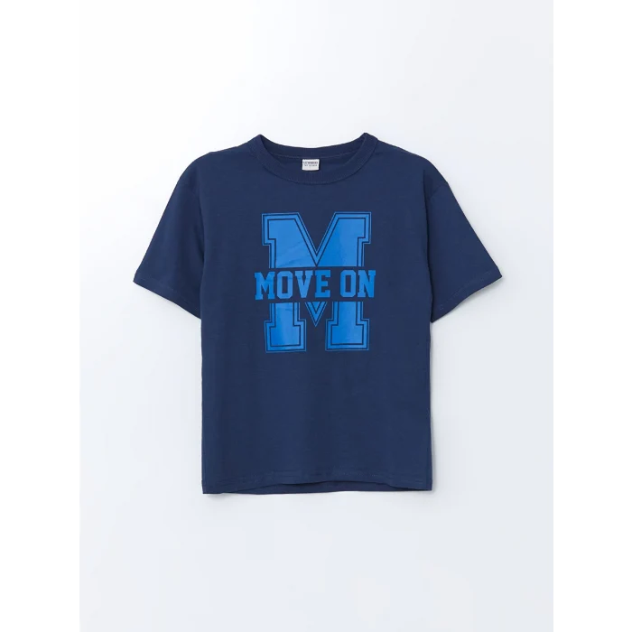 LCW Kids İndigo Bisiklet Yaka Erkek Çocuk Tişört