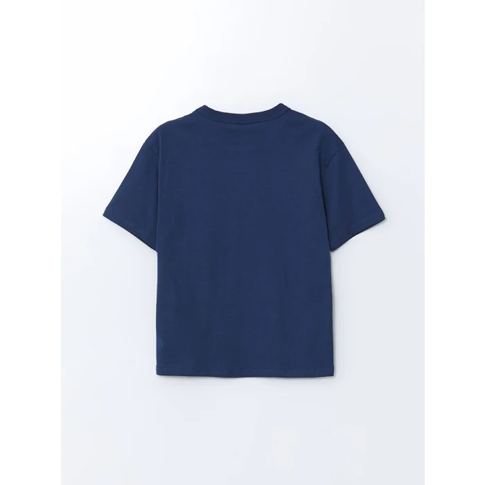 LCW Kids İndigo Bisiklet Yaka Erkek Çocuk Tişört