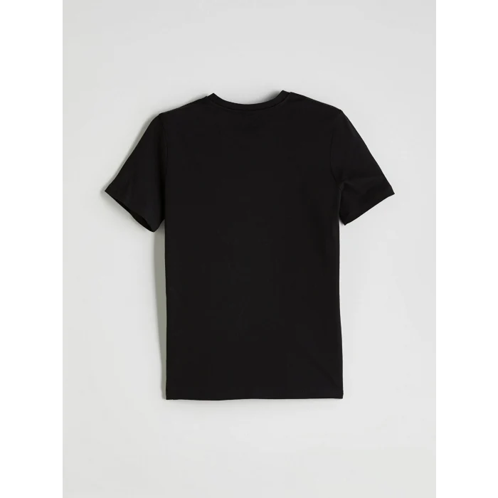 LCW Kids Siyah Bisiklet Yaka Erkek Çocuk Tişört