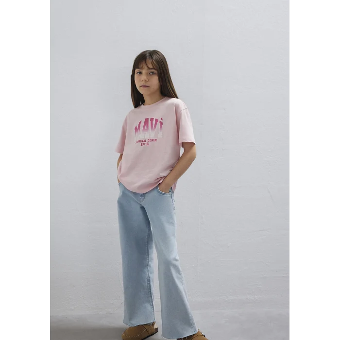 Mavi 7610386-71007 Mavi Logo Baskılı Pembe Tişört